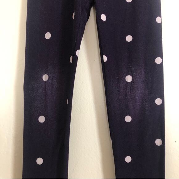 ❤️5/$25 SALE LuLaRoe Kid's Purple Polka Dot Stretch Soft Leggings Pants - Picture 6 of 8